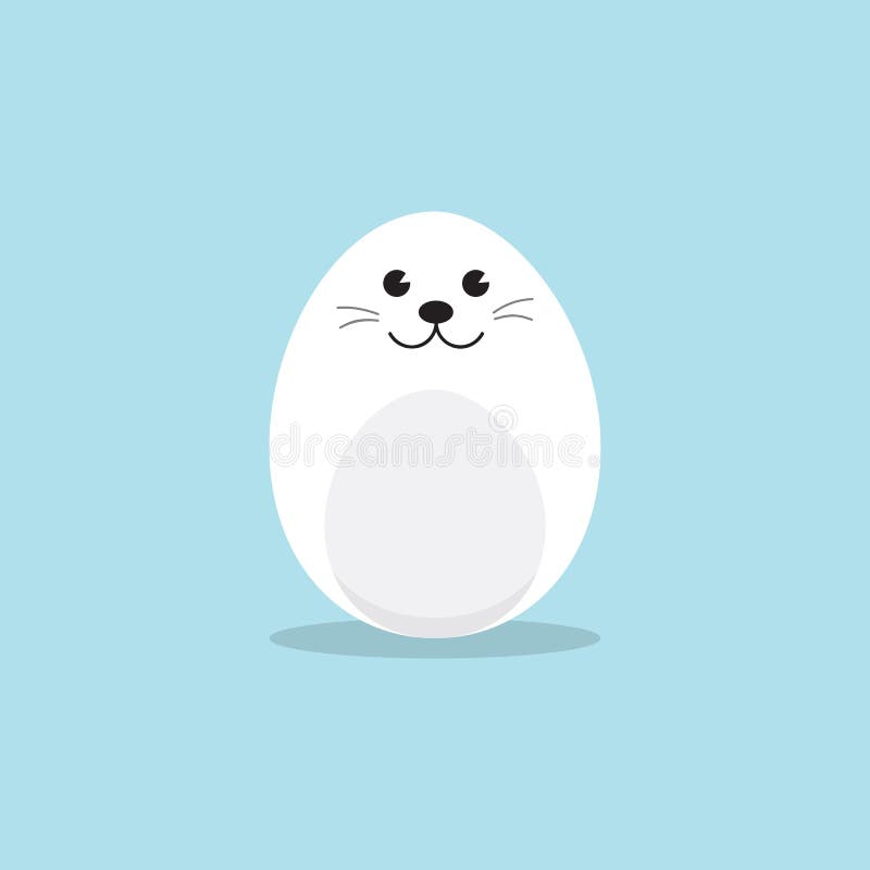 Egg Shaped Harp seal pup Character. vector illustration Egg Shaped Harp seal pup Character. vector illustration