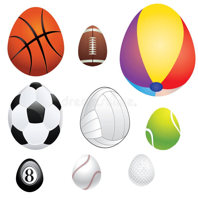 Egg Shaped Sport Balls stock vector. Illustration of vector 51955873