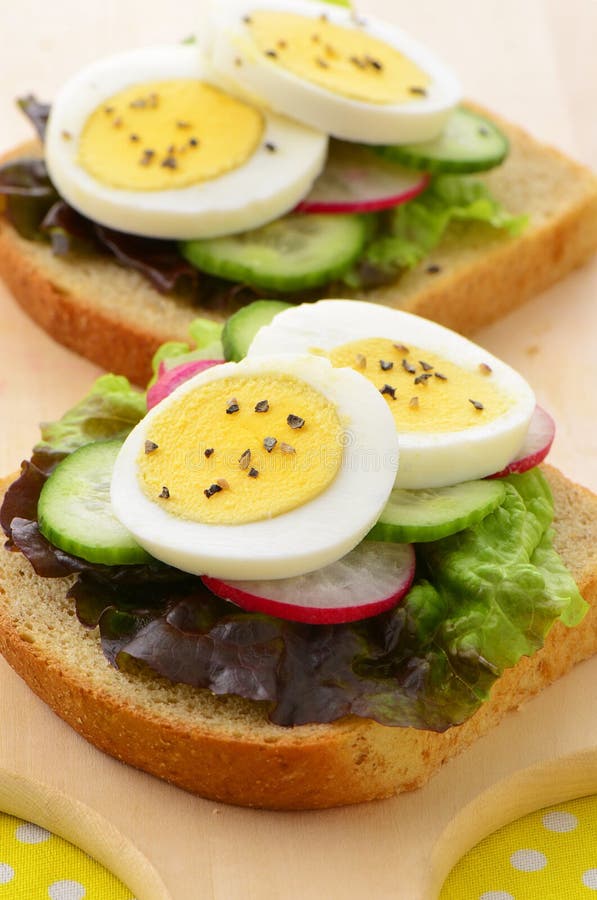 Egg Slices on Whole Wheat Bread Stock Photo Image of grain, lunch 38115246