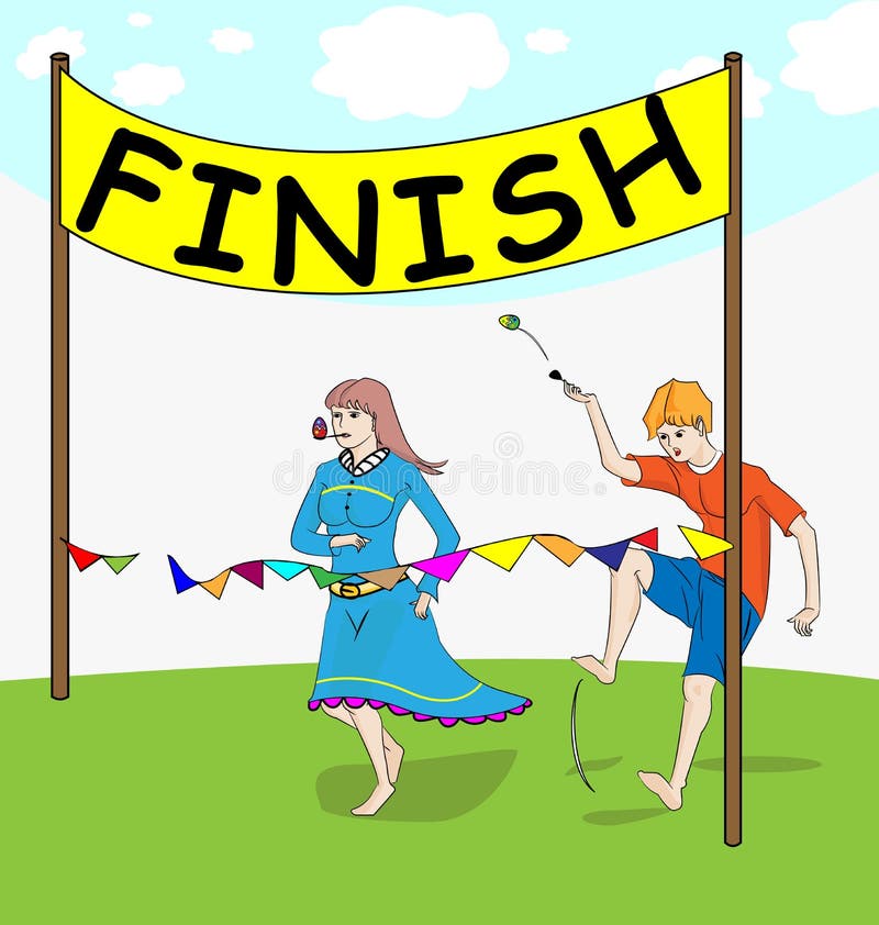 Egg and spoon race stock vector. Illustration of easter - 68518420 Egg and spoon race stock vector. Illustration of easter - 68518420