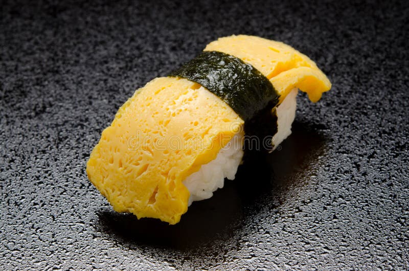 Egg sushi stock photo. Image of close, yellow, fresh 23123300
