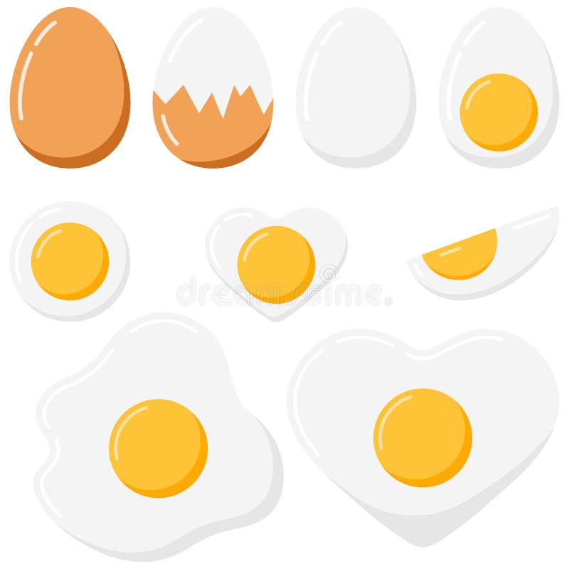 Egg vector set isolated on white background. stock illustration