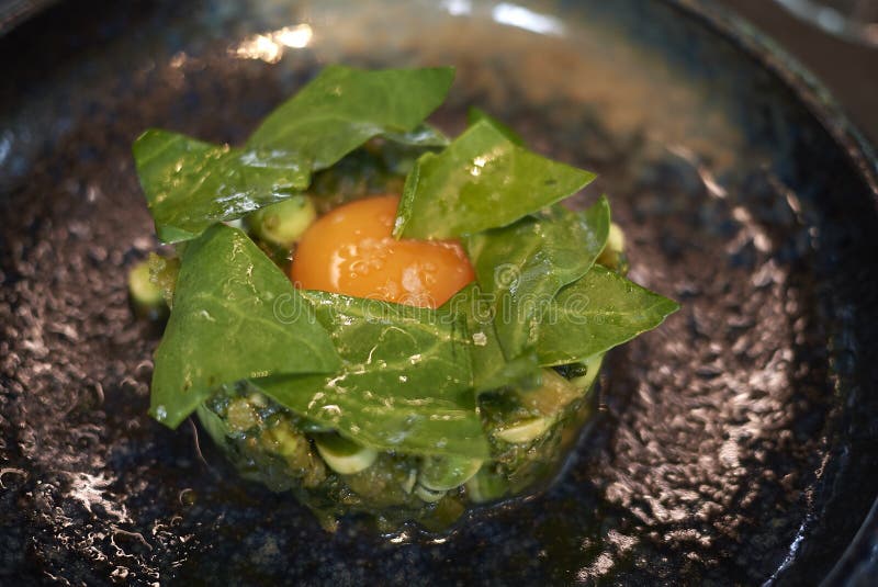 Egg yolk with asparagus stock image. Image of cuisine 152840469