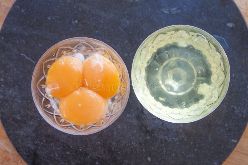 Egg yolks and whites