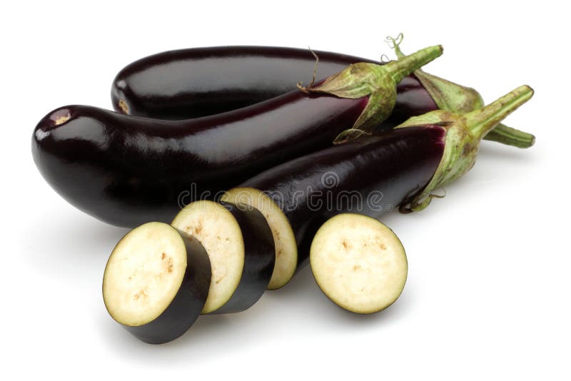 Eggplant or Aubergine Vegetable and Slices Stock Photo Image of juicy
