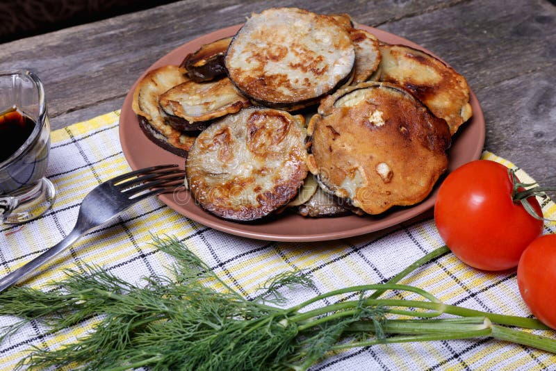 Eggplant in batter stock image. Image of crust, eggplant 62590273