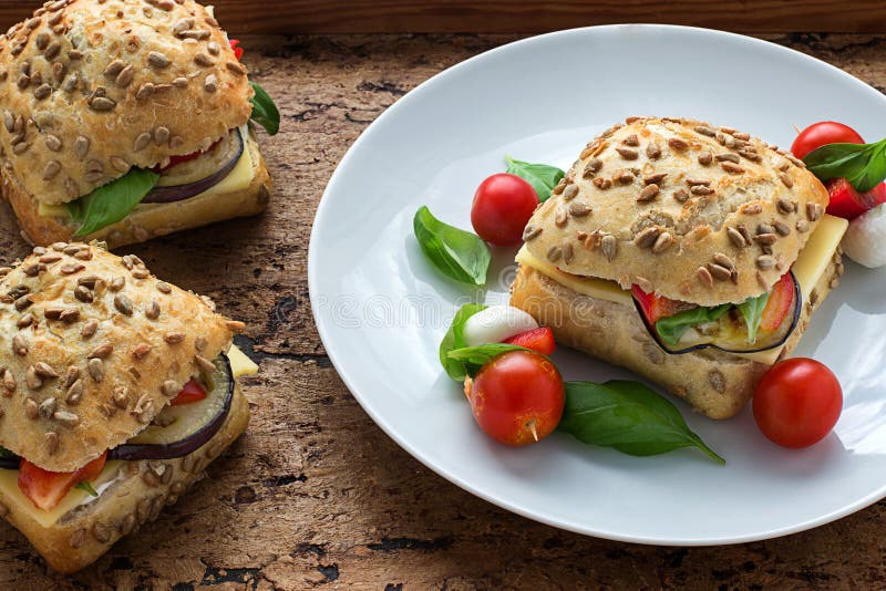 Eggplant burger royalty free stock photos Eggplant burger royalty free stock photos