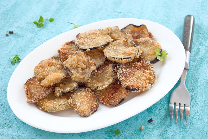 Eggplant chips stock photo. Image of slice, fried, vegetarian 102693190