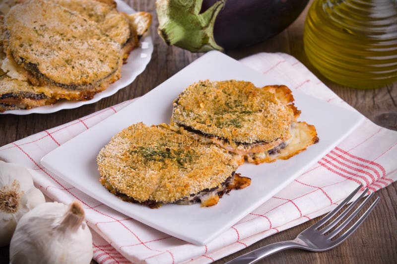 Eggplant cutlets. stock photo. Image of chive, garlic 28217926