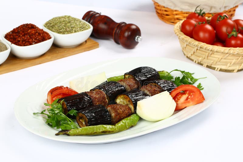 Eggplant kebab stock photo. Image of grilled, eggplant 97595446