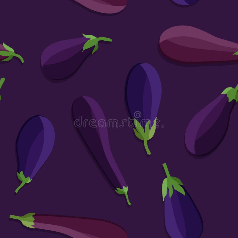 Eggplant on Purple Background Stock Vector Illustration of background