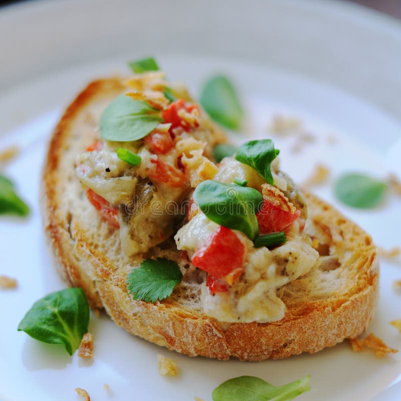 Eggplant tartare. stock image. Image of aubergine, roasted 117955503