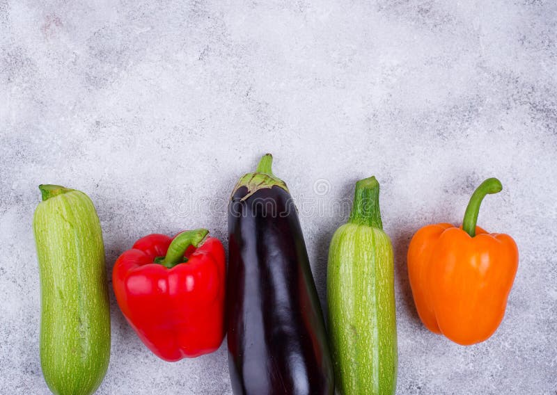 Eggplant, Zucchini and Bell Pepper Stock Image Image of vegetarian