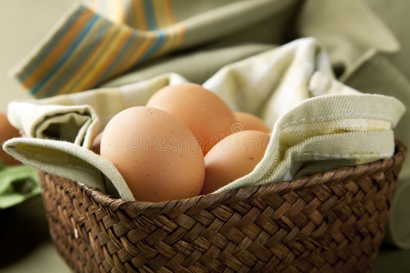 Eggs in a Basket stock photo. Image of healthy, brown 20727720