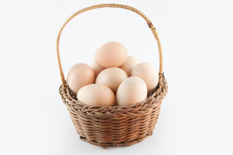 Chicken Egg Basket Stock Photo - Download Image Now - Animal Egg