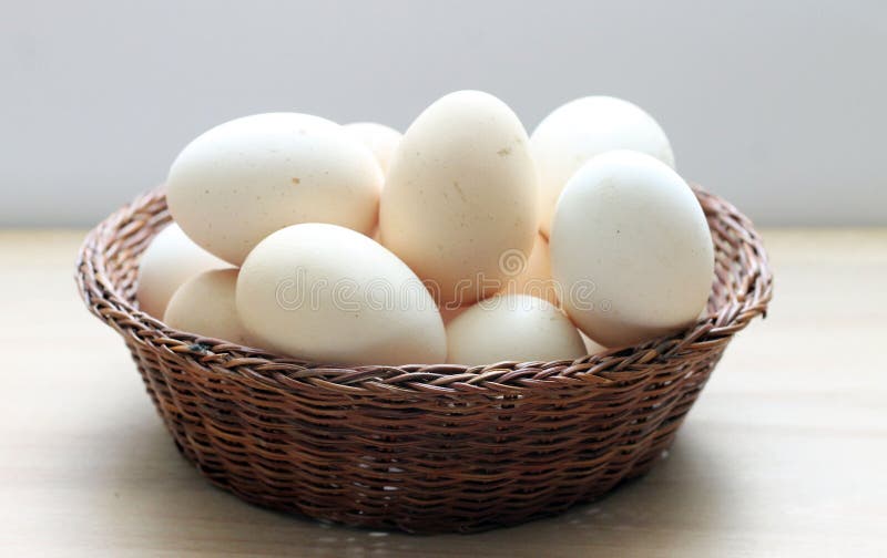 Eggs in a basket stock image Eggs in a basket stock image