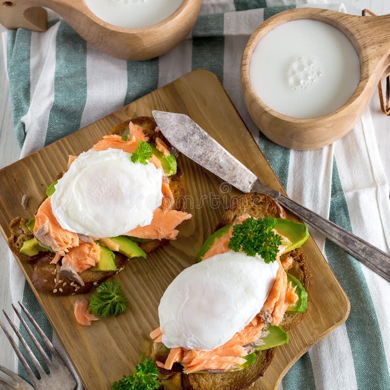 Eggs benedict with salmon stock photo. Image of british - 110523782