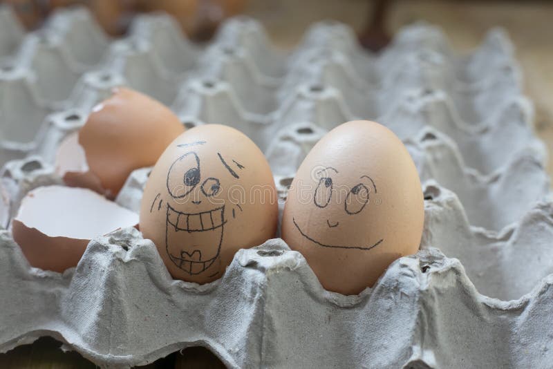 2 Eggs Bubble that Looks Shocked. Stock Image Image of excited, angry