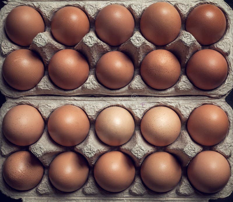 Eggs closeup in a box stock photo. Image of protein 198291858