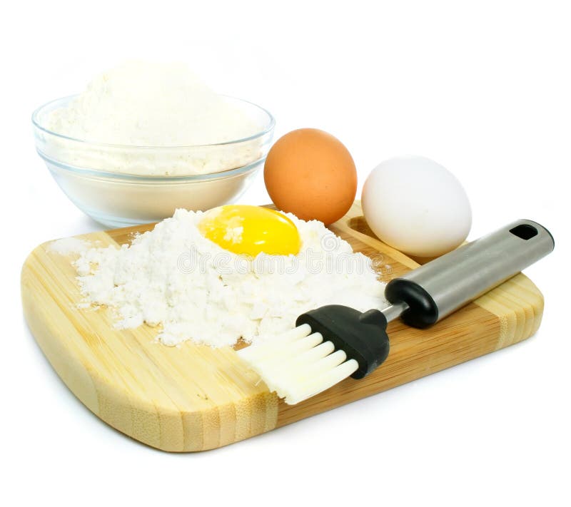 Eggs And Flour Ingredients For Dough Preparation Stock Photo Image of