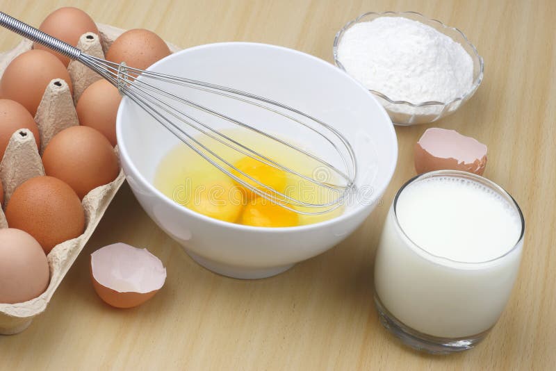 Eggs,flour and milk stock photo. Image of eggshell, detail 11856926