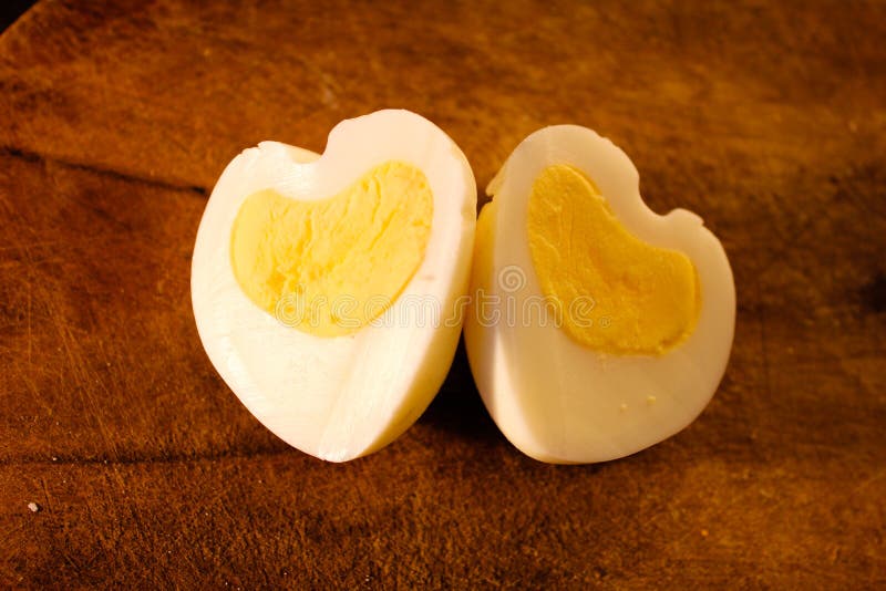 Eggs in a heart-shaped