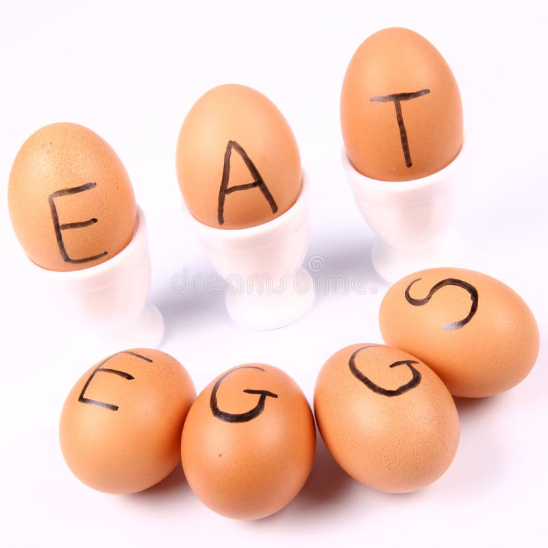 Eggs with an inscription EAT EGGS