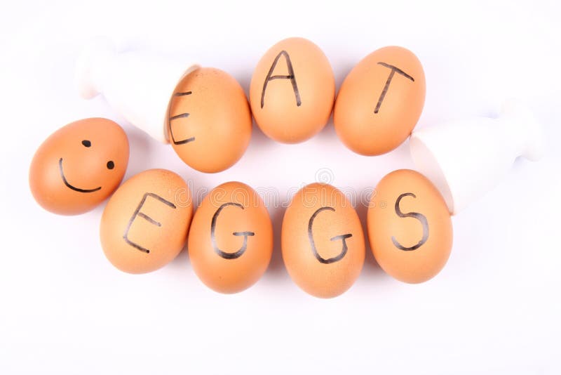 Eggs with an inscription EAT EGGS