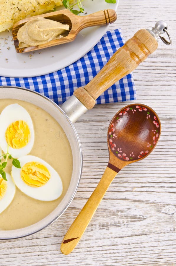 Eggs in mustard sauce stock photo. Image of diet, healthy 25852862