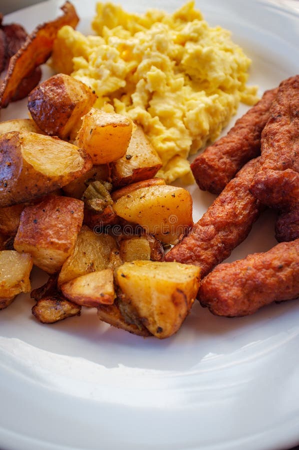 Eggs Sausage Home Fries stock image. Image of french 134820821