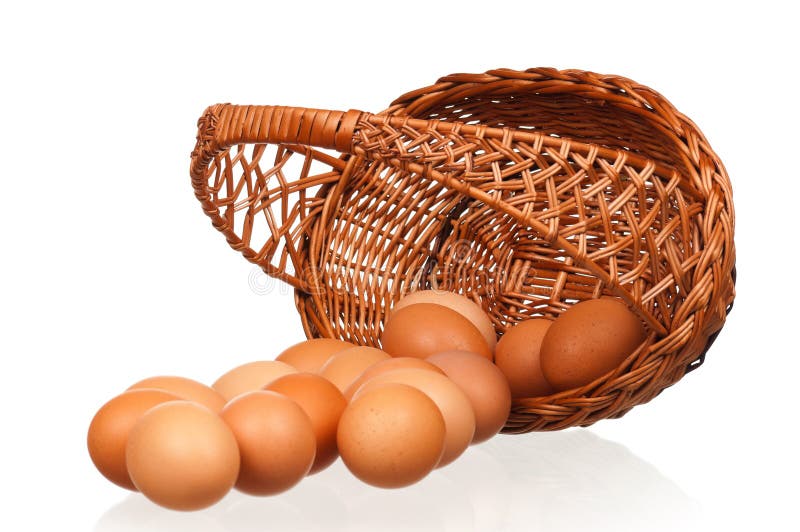 Eggs in wicker basket