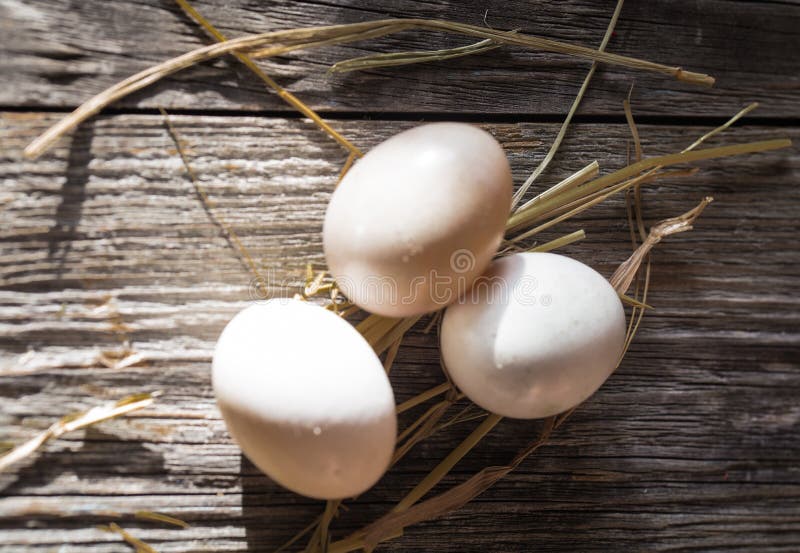 eggs on wooden background