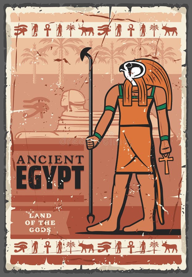 Egiptul antic hormon hieroglife. religie stock illustration