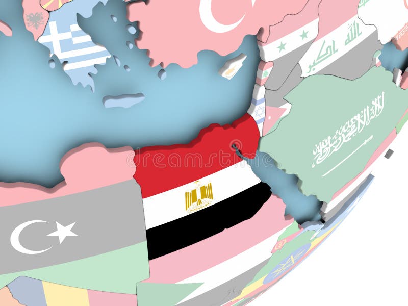 Egito com bandeira ilustração do vetor