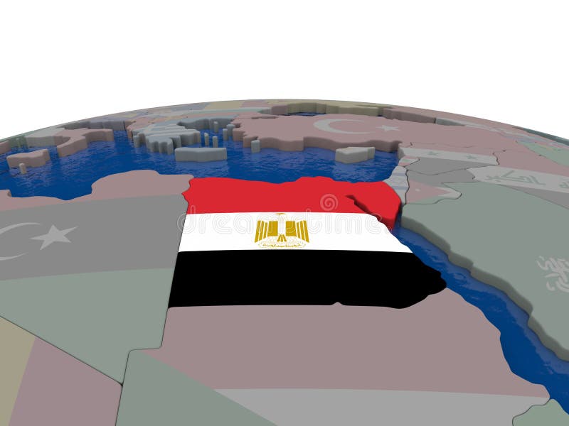 Egito com bandeira ilustração do vetor
