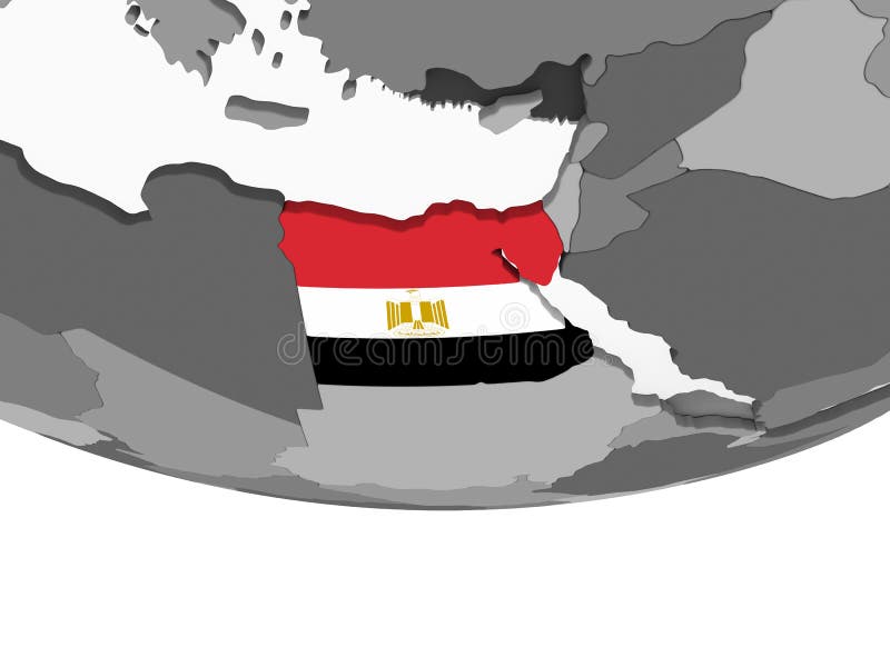 Egito com a bandeira no globo ilustração do vetor