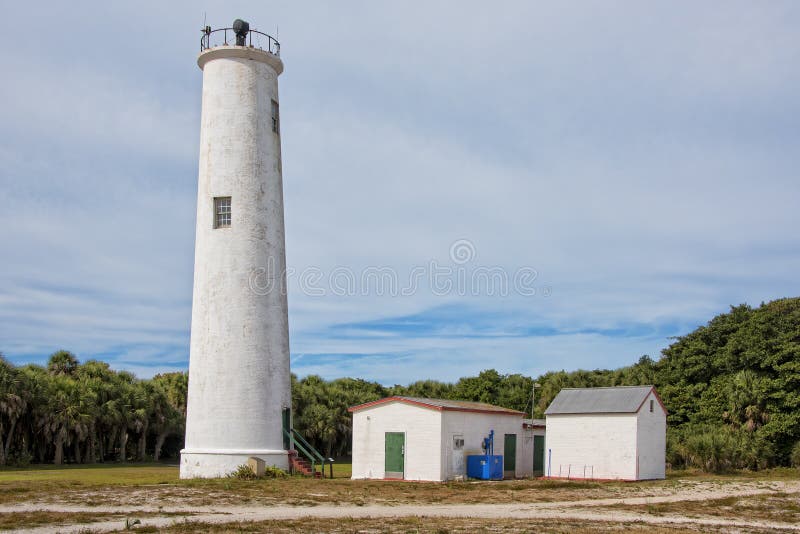 The Egmont Key Lighthouse in Tampa Bay, Florida Stock Photo Image of