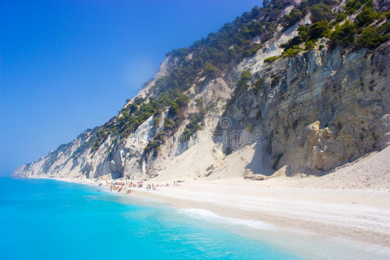 Egremni beach, Lefkada stock photo. Image of beach, blue - 75739330