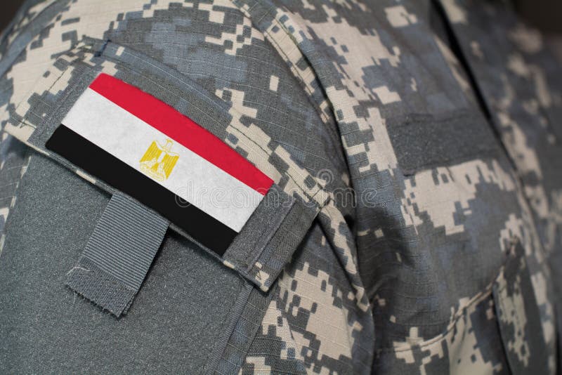 Egypt Army Uniform Patch Flag On Soldiers Arm. Military Conceptn Stock ...