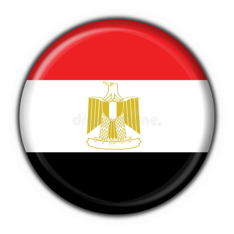 Egypt Flag 55mm Round Button Badge Key Ring New 