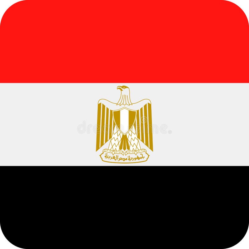 Egypt Flag Vector Square Flat Icon Stock Illustration Illustration Of