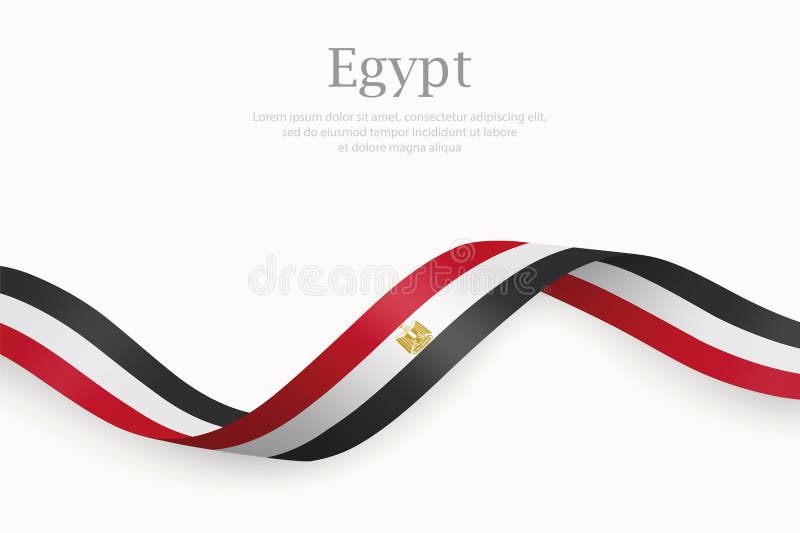 Egypt flag on waving ribbon template for independence day ilustração royalty free