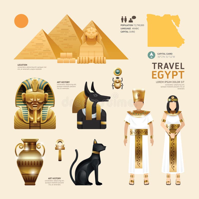 Egypt Flat Icons Design Travel Concept. Vector royalty free illustration Egypt Flat Icons Design Travel Concept. Vector royalty free illustration