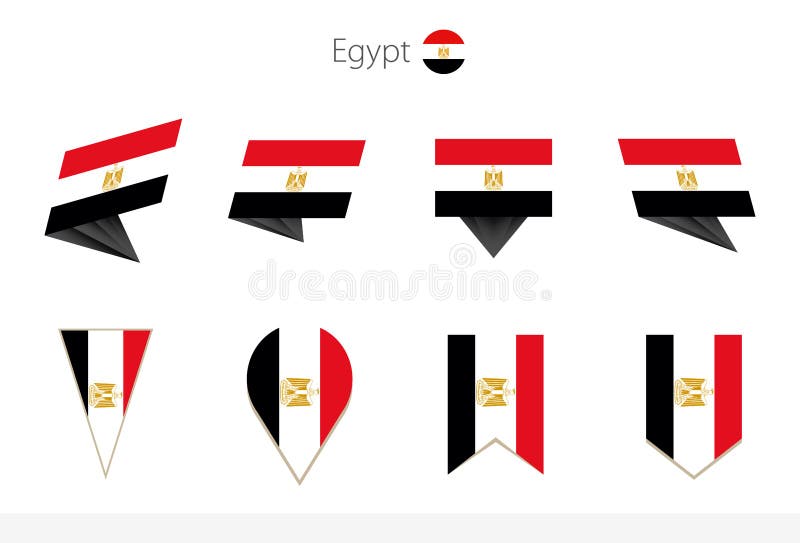 Egypt National Flag Collection, Eight Versions of Egypt Vector Flags