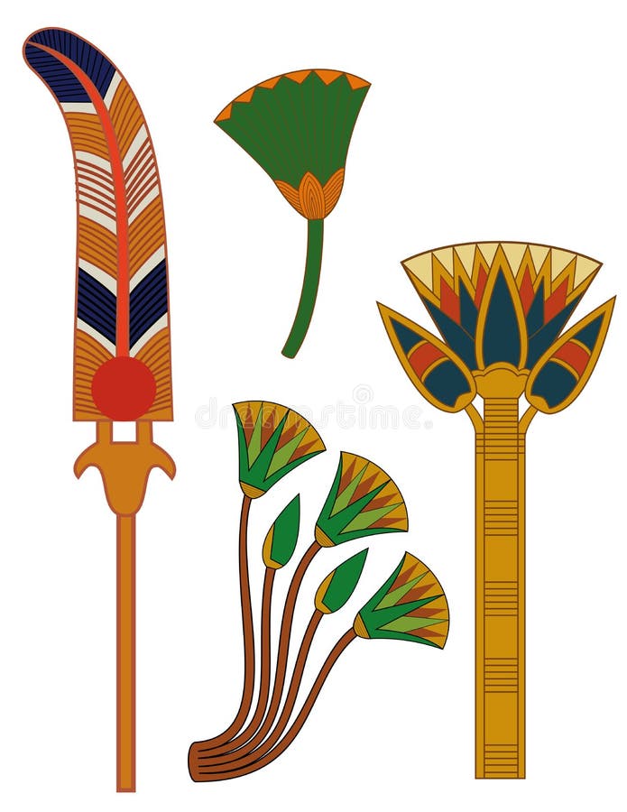 Egypt Ornament& Lotus Flowers Stock Vector Illustration of beautiful