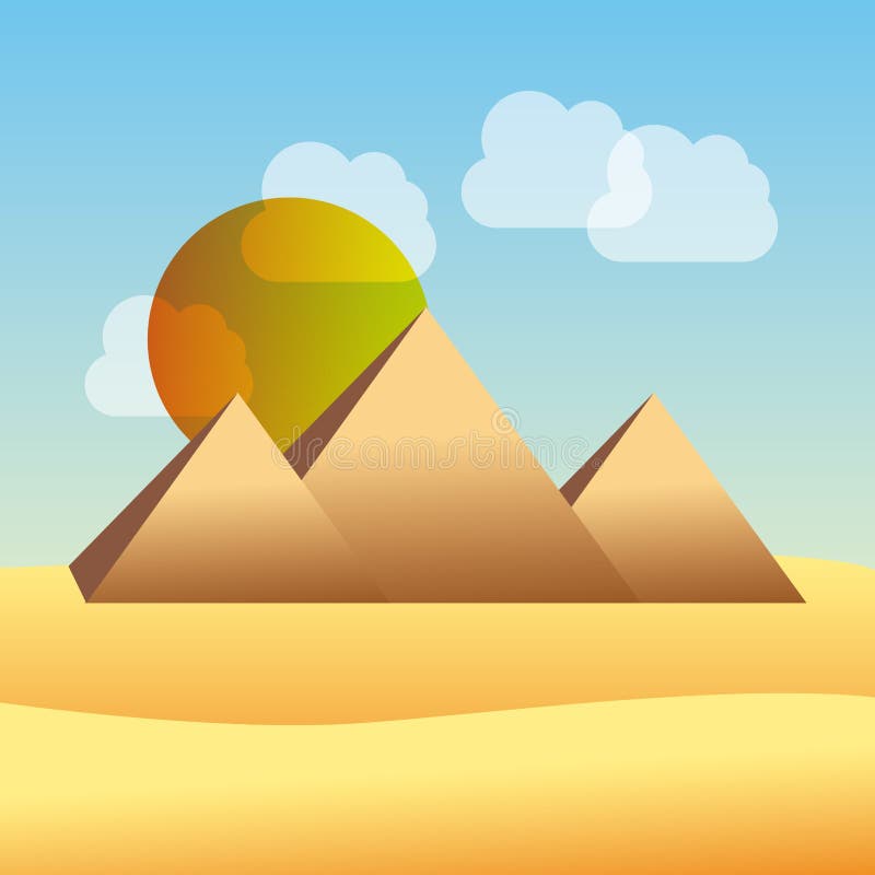 Cartoon Nature Landscape Pyramids Egypt Stock Illustrations – 153 ...