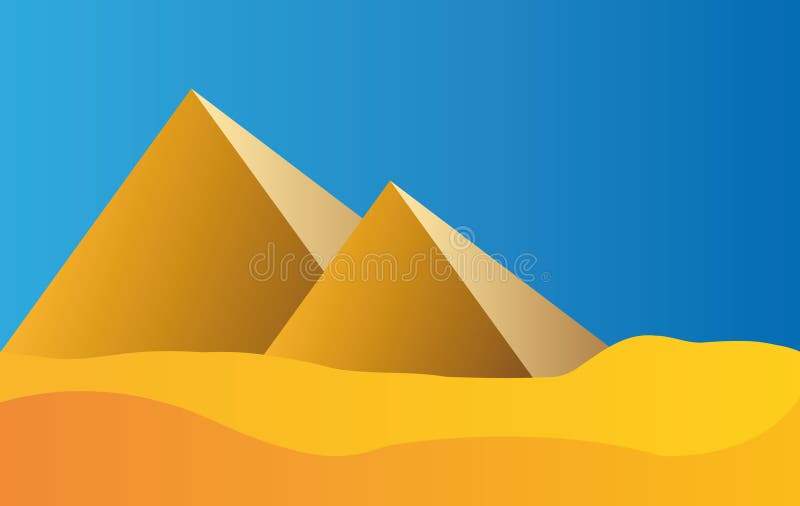 Egypt pyramids and blue sky royalty free illustration