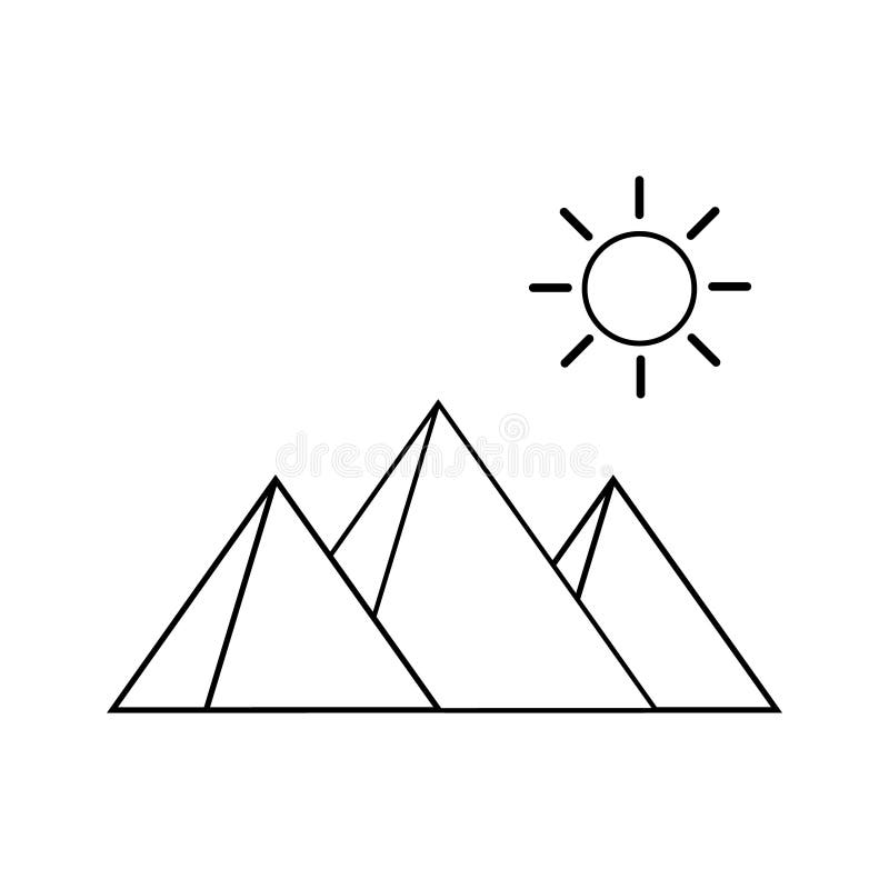 Egypt Pyramids Vector Icon, Giza Egyptian Landscape. Vector Pyramids ...