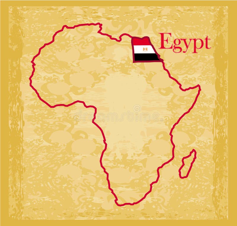 Egypten på politisk översikt för faktisk tappning av africa royaltyfri illustrationer Egypten på politisk översikt för faktisk tappning av africa royaltyfri illustrationer