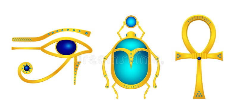 Egyptian antique gold symbols talismans